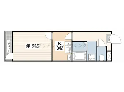 尚栄館 B棟(1K/1階)の間取り写真