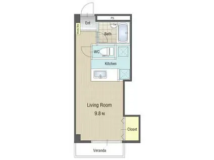 U・TOPIA33(ワンルーム/4階)の間取り写真