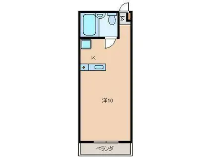 ラ・フィーヌA(ワンルーム/3階)の間取り写真