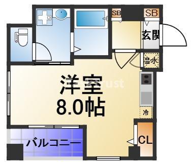 コンフォール南森町(ワンルーム/12階)の間取り写真
