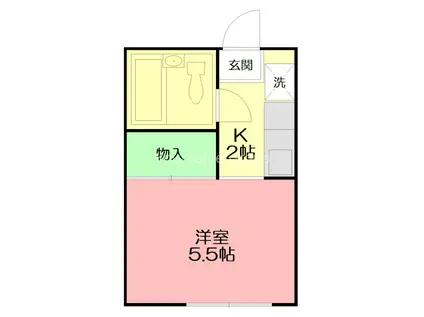 ホワイトハイツ東海大(1K/1階)の間取り写真