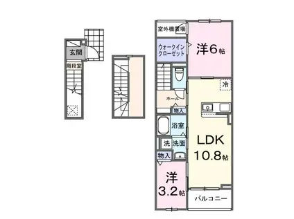 ヒカルサ浜松渡瀬町(2LDK/3階)の間取り写真