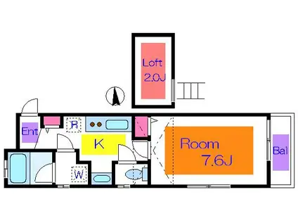 エムハイツ(1K/1階)の間取り写真