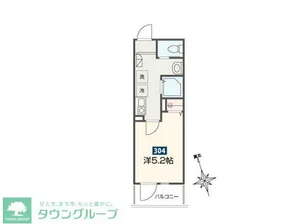 高座渋谷ヒルズ(1K/3階)の間取り写真