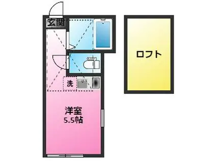 ユナイト元住吉サン・セバスチャン(ワンルーム/1階)の間取り写真