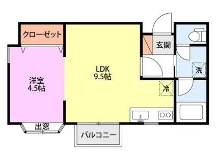 コーポ壱番館(1LDK/2階)の間取り写真