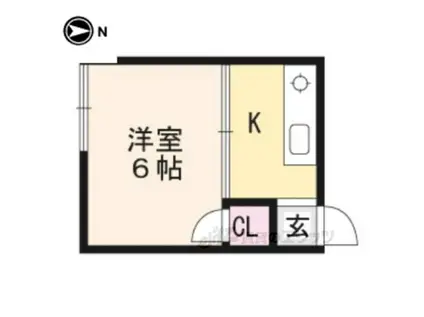 パレ修学院(1K/1階)の間取り写真