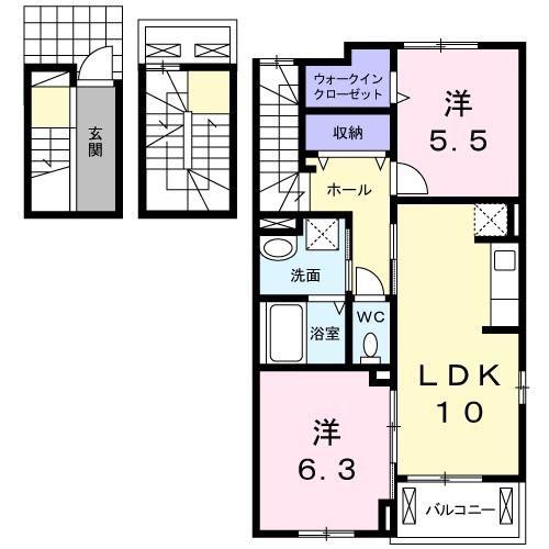 モデッサ東山(2LDK/3階)の間取り写真