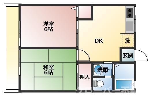 グランコートエース(2DK/1階)の間取り写真