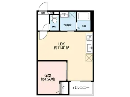 JACK HARISAKI I(1LDK/1階)の間取り写真