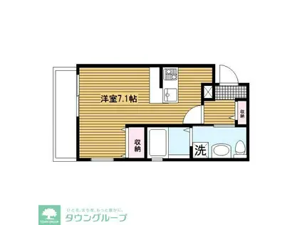 横浜元町ガーデン光國(ワンルーム/2階)の間取り写真