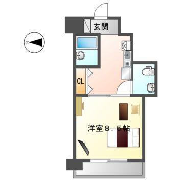 アトリアム吹上(1K/5階)の間取り写真