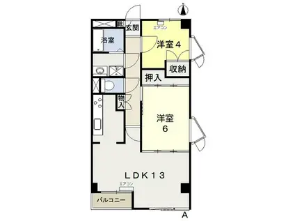 ヴィラ・ノーバ(2LDK/7階)の間取り写真