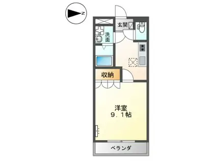 グランドソレーユ(1K/1階)の間取り写真