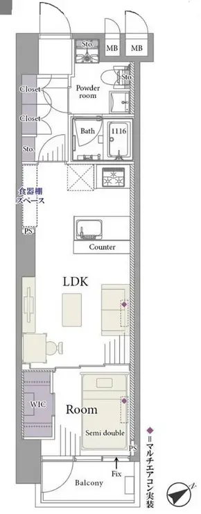 ウィスタリア元麻布 4階階 間取り