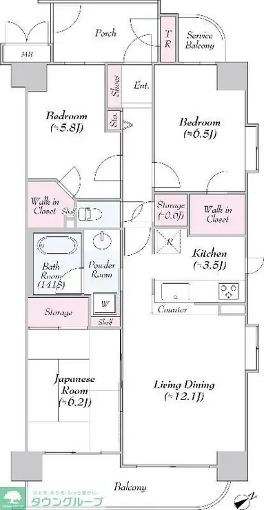 モア・ステージ墨田ラシェール 7階階 間取り
