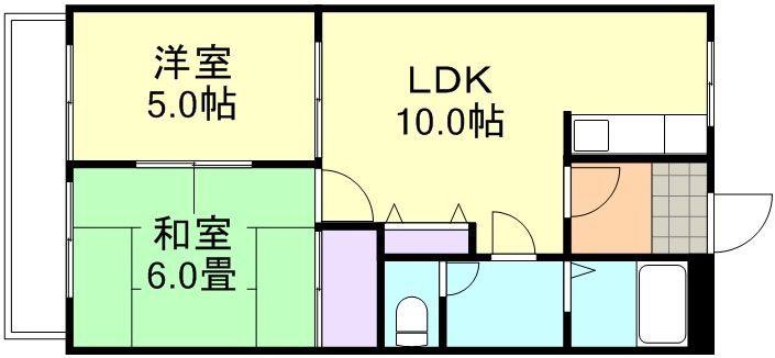 グレイスヴィラM(2LDK/2階)の間取り写真