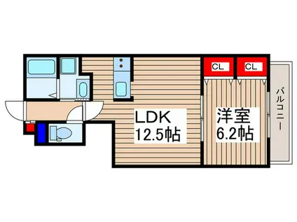 LIEN(1LDK/1階)の間取り写真