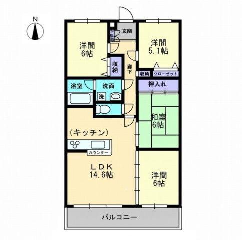 メゾンドール(4LDK/2階)の間取り写真