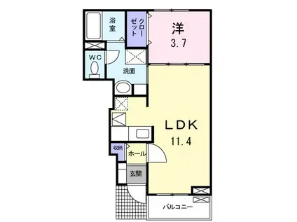 サンハイツ(1LDK/1階)の間取り写真