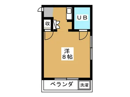 ハイム山川(ワンルーム/3階)の間取り写真