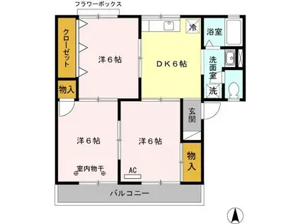 メゾン・鶴見I(3DK/1階)の間取り写真