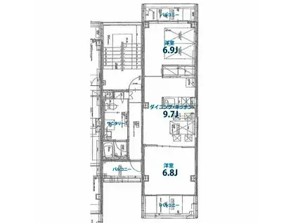 TROIS・REINE(2LDK/3階)の間取り写真