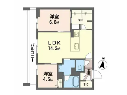 MAISON DE ASHLEY(2LDK/4階)の間取り写真