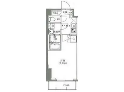 S-RESIDENCE雑司ヶ谷(1K/6階)の間取り写真