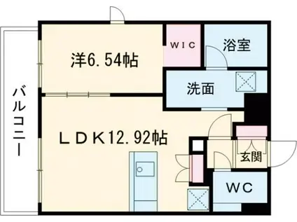 ピオネロ恵庭IV(1LDK/4階)の間取り写真