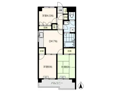 メゾン緑寿(3DK/1階)の間取り写真