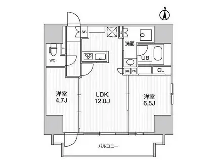 エスタート入谷II(2LDK/8階)の間取り写真