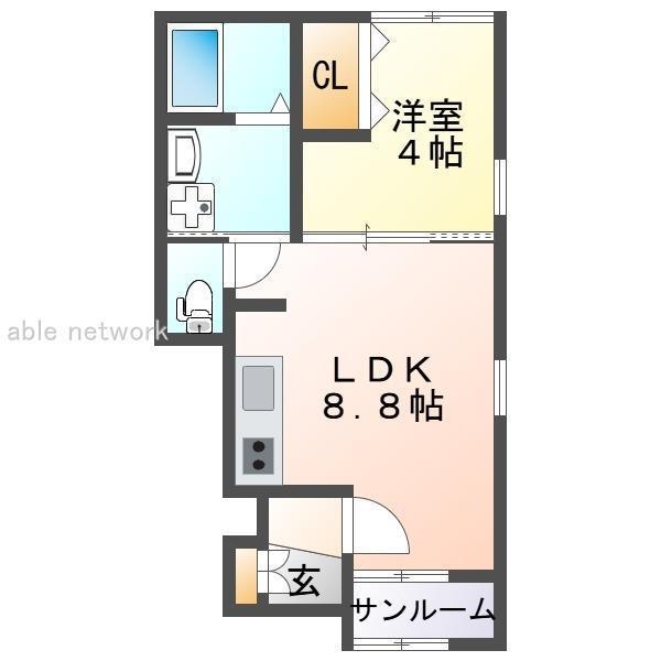 ラングド・ビオレ(1LDK/1階)の間取り写真