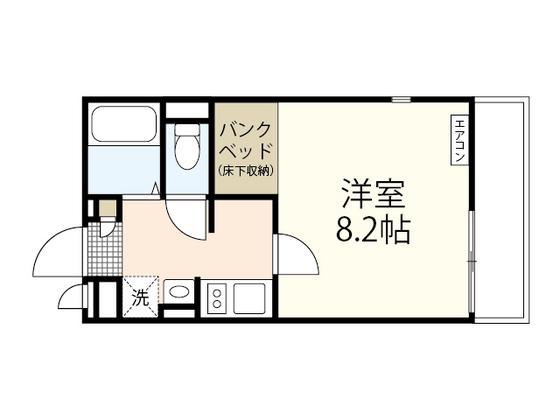レオネクストファンシー(1K/2階)の間取り写真