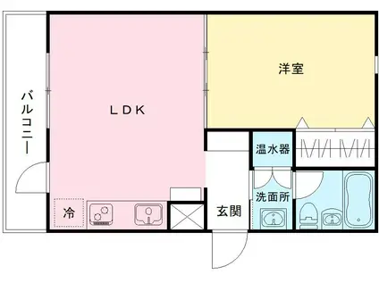 エミネンス富紀(1LDK/4階)の間取り写真