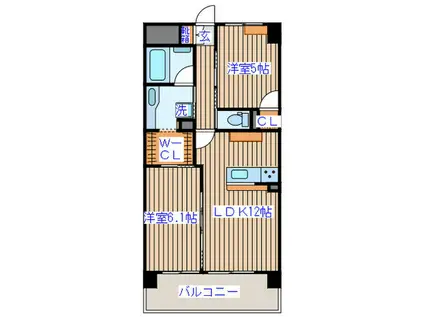 グリーンコートレジデンス青葉(2LDK/4階)の間取り写真