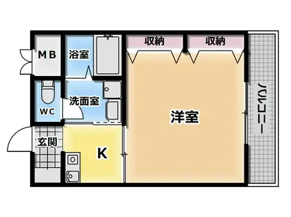 CLOVER KYOTOビルI(1K/3階)の間取り写真