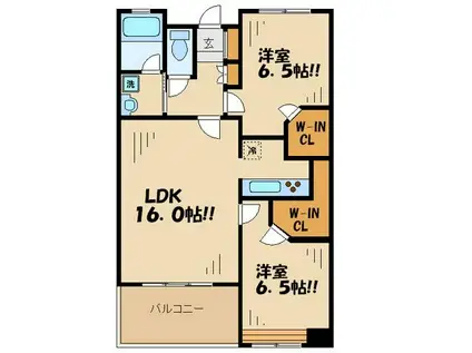 ドゥーエ芦花公園(2LDK/3階)の間取り写真