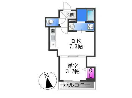 ジャカルタ(1DK/1階)の間取り写真