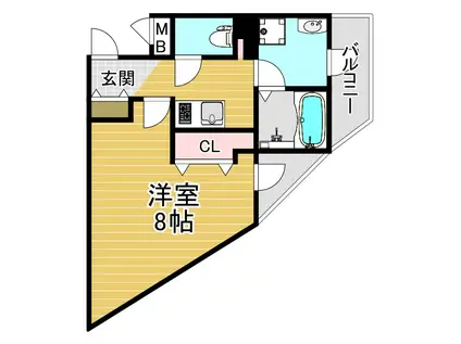 エスカーサ大阪ウエスト(1K/8階)の間取り写真