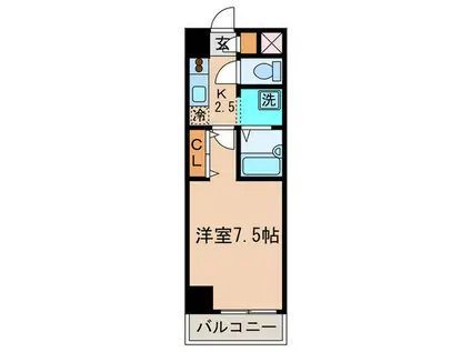 YASAKUビル(1K/9階)の間取り写真