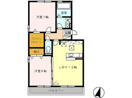 エトワールS 函南町(2LDK/1階)の間取り写真