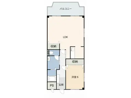 キャッスル西尾(1LDK/6階)の間取り写真