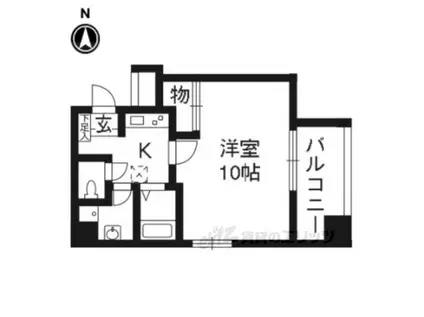 オルテンシア(1K/8階)の間取り写真