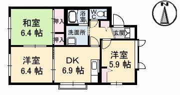 ウインズ96(3DK/1階)の間取り写真
