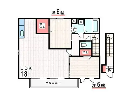 グレイスコート水谷 角(2LDK/1階)の間取り写真