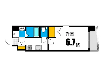 ISI BLDG FUNAIRI(1K/13階)の間取り写真