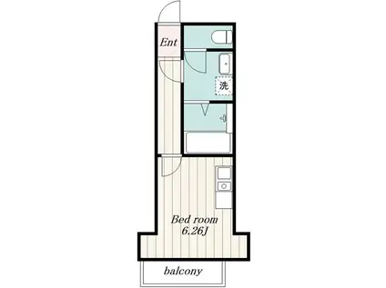 メーヴェ町田(1K/3階)の間取り写真