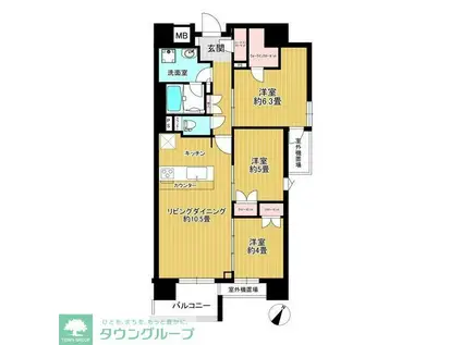 リビオレゾン人形町(3LDK/6階)の間取り写真