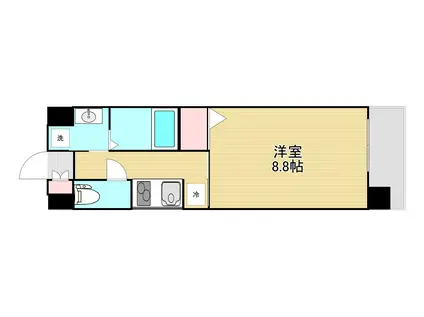 LE PONT DE CIEL NISHIKASUMICHO(1K/7階)の間取り写真